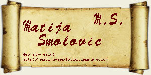 Matija Smolović vizit kartica